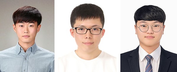 왼쪽부터 배성진, 김동명, 김동민 석사과정생 / 사진=전북대학교