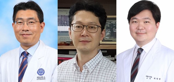 왼쪽부터 김중선 교수, 하진용 교수, 차정준 교수 / 사진=연세대세브란스병원